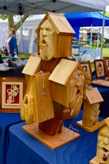 Hand carved bird houses