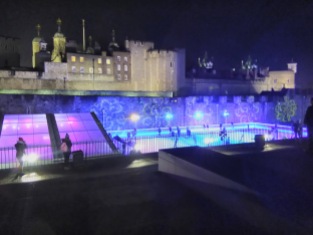 The London Tower and Christmas ice rink
